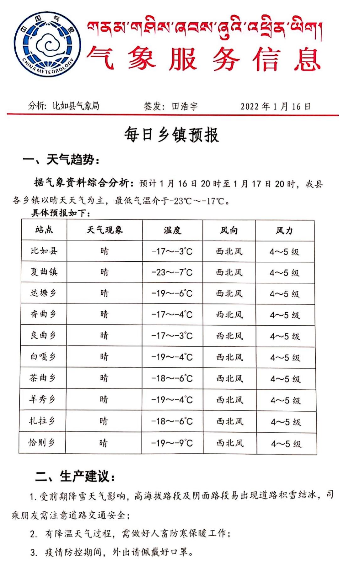 卡色村天气预报更新通知